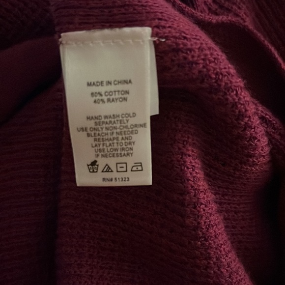 NWT Plum Sweater with Button Side Slits - Picture 6 of 6